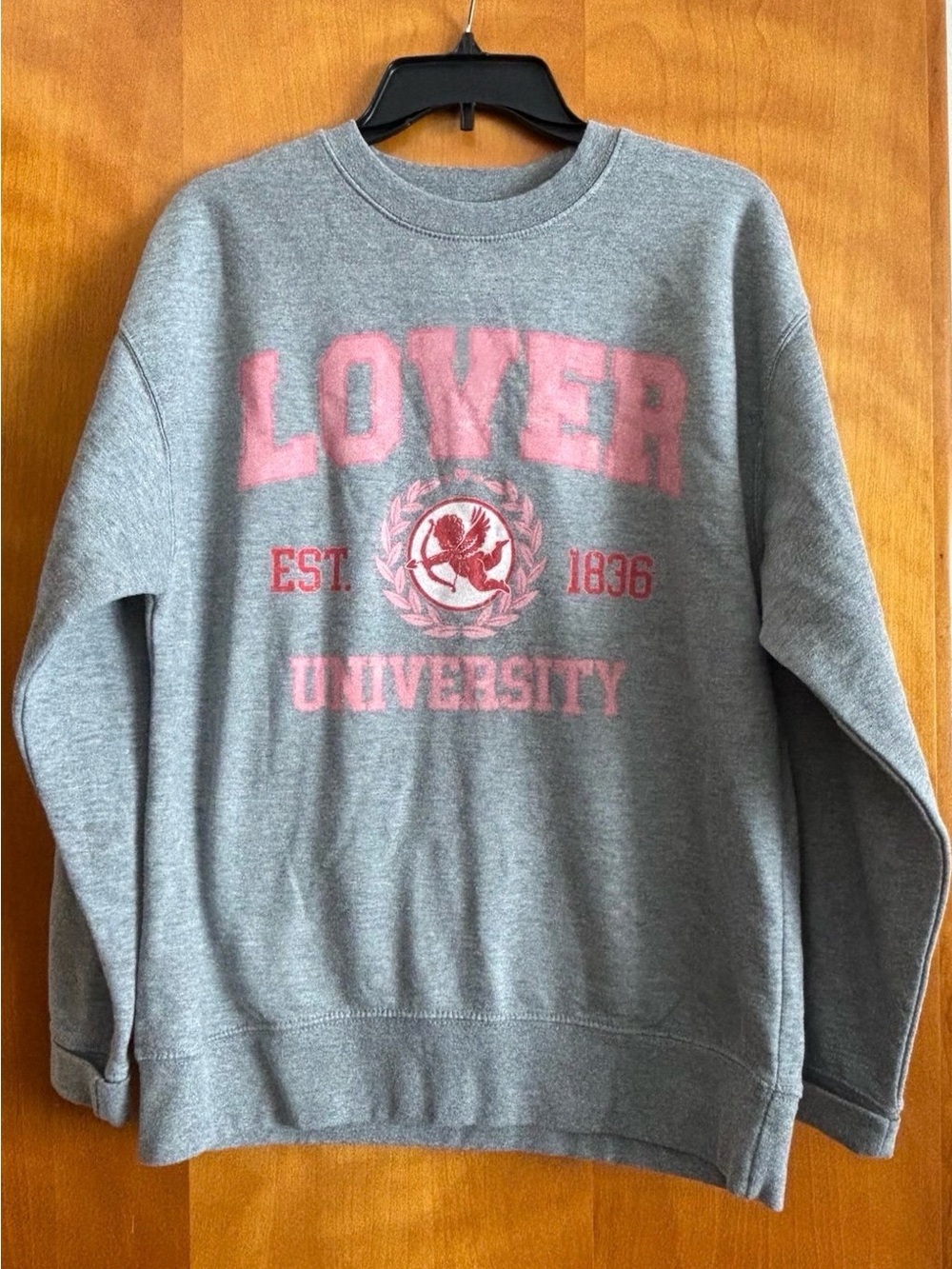 Gray & Pink 'Lover University' Crewneck Sweatshirt
